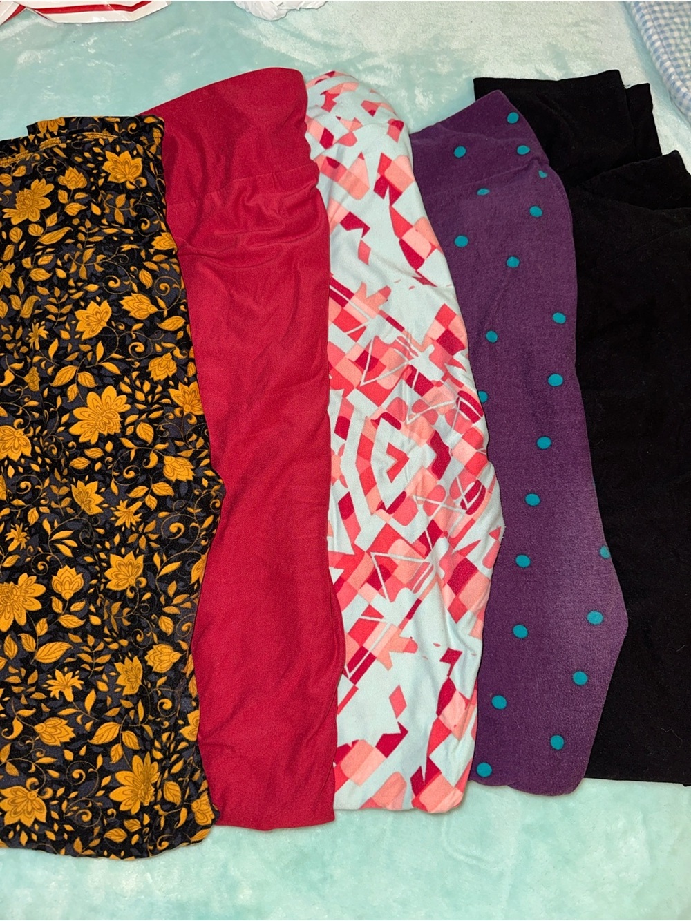 LuLaRoe Legging Bundle - Black, Burgundy, Purple, Mustard, Pink